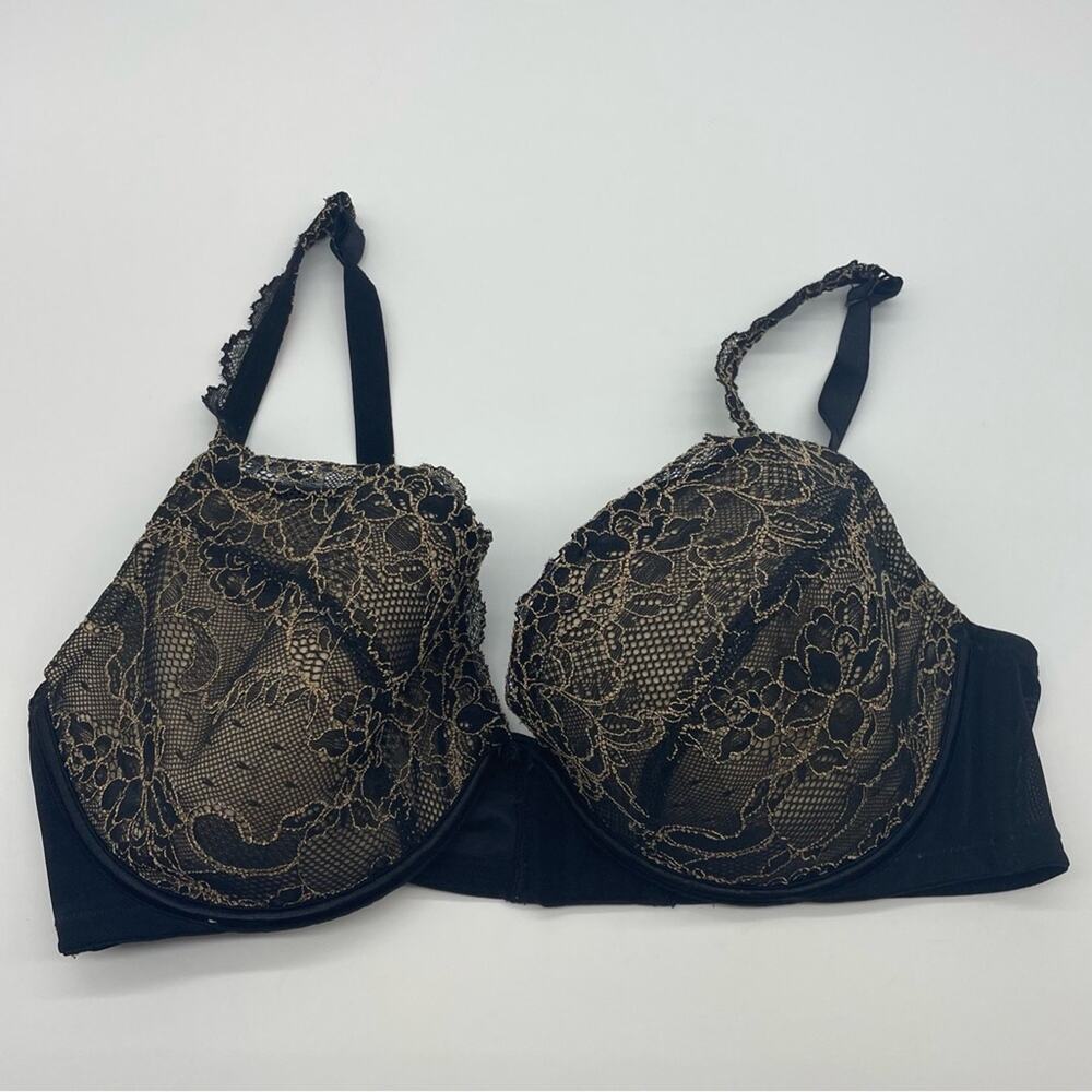 Cacique Black & Gold‎ Lace Bra